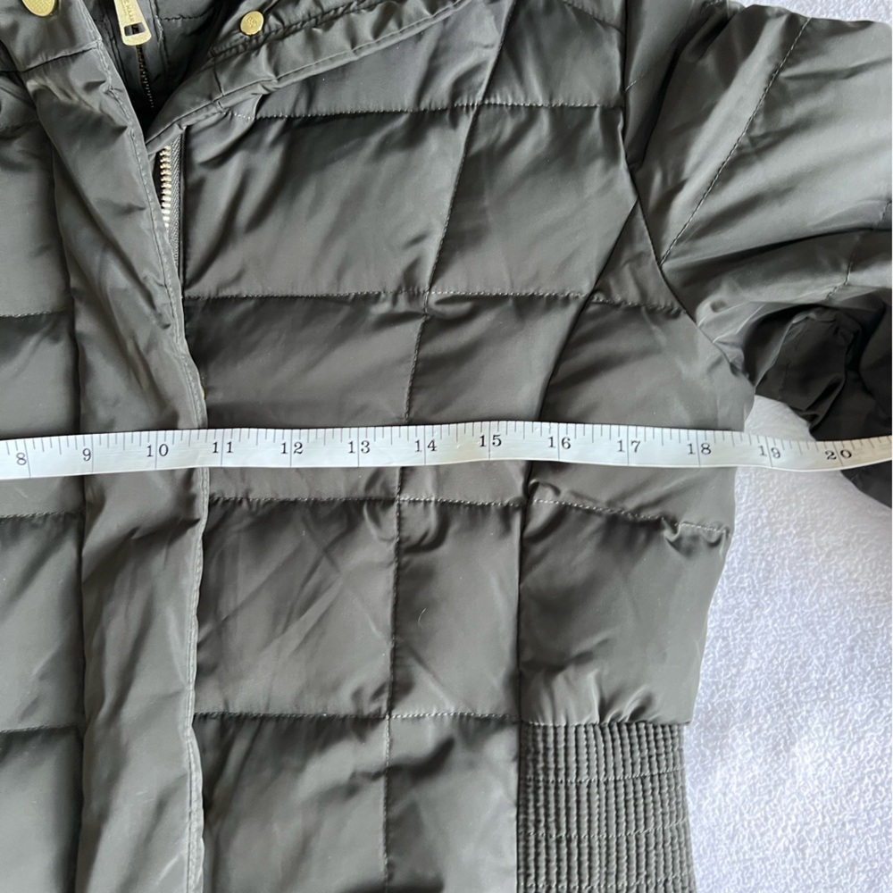 Women's Long Quilted Coat - Olive. Cole Haan size SP - Picture 10 of 15